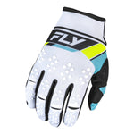 Fly Racing 2024 Kinetic Prix Gloves - White / Black / Hi-Vis
