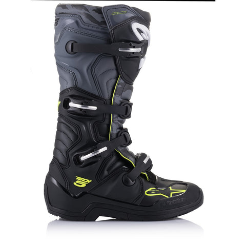 Tech-5 MX Boots Black/Cool Gray/Yellow Fluoro 10
