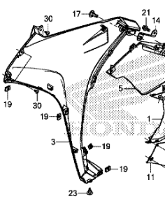 HONDA COWL RIGHT MIDDLE *NH463M* 64315-MJM-D00ZB