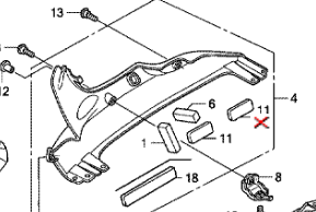HONDA CBR1000RR RIGHT HAND COWL 64400-MEL-D21ZB