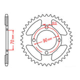 Sprocket Kit Honda CT110 - Single ratio/70mm Cntr (X) - 428H 15/45