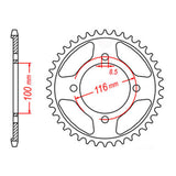 Sprocket Kit Kawasaki KLX140 Big Wheel - 428H 13/51