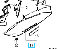HONDA COWL SET LEFT UPPER (WL) *NH463M* 64230-MJM-D00ZC