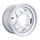 Whites ATV/UTV Steel Rim 14x8 Polaris Rear 4/156 +63.5 - Silver