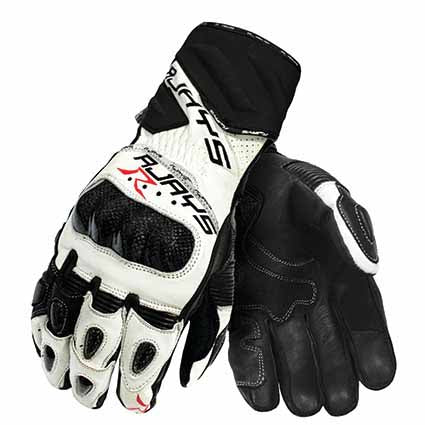 Rjays long Cobra II carbon gloves for women in white/black colourway