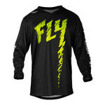 Fly Racing 2024 Youth F-16 Jersey - Black / Neon Green / Light Grey