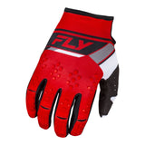 Fly Racing 2024 Youth Kinetic Prix Gloves - Red / White / Grey