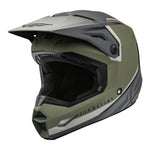 Fly Racing 2023 Youth Kinetic Vision Helmet - Matte Olive Green / Grey