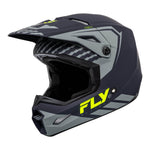 Fly Racing 2024 Youth Kinetic Menace Helmet - Matte Grey / Hi-Vis